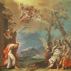 Abraão dando boas-vindas aos anjos, c.1695
